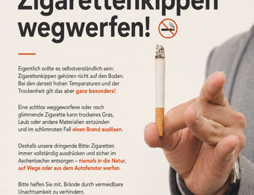 Bitte keine Zigarettenkippen wegwerfen!