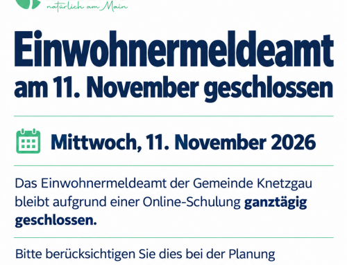 Einwohnermeldeamt am 11. November 2026 geschlossen